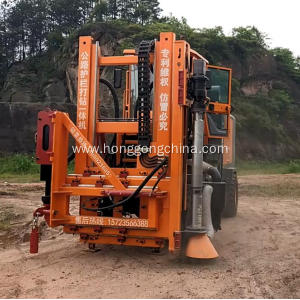 Engine Cooling Equipped Guardrail Pile Driver